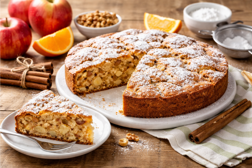 Νηστίσιμη μηλόπιτα με μήλα και κανέλα.