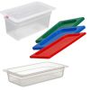 Δοχεία Τροφίμων Γαστρονόμοι Πλαστικά PP GN 1/1, 1/2, 1/6, αεροστεγή, με χρωματιστά καπάκια (κόκκινα, μπλε, κίτρινα, πράσινα) για μικροκύματα και ψύξη HORECA - CookPro